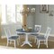 International Concepts Round 36 in Rd Extension Dining Table, 4 X-back Chairs, White/Heather Gray, 36 W, 48 L, 30.1 in H K05-36RXT-27B-C613-4 - alternate 2